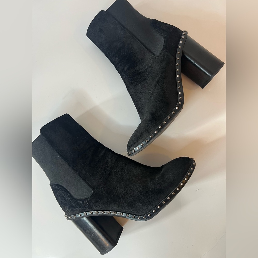 Rag & Bone Italian Black Studded Heel Boots